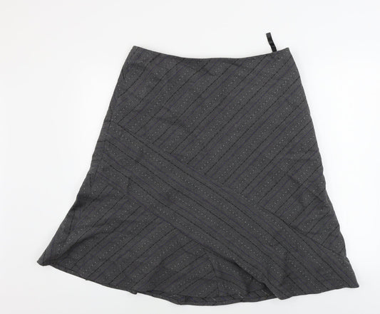 Klass  Womens Grey Striped  A-Line Skirt Size 16