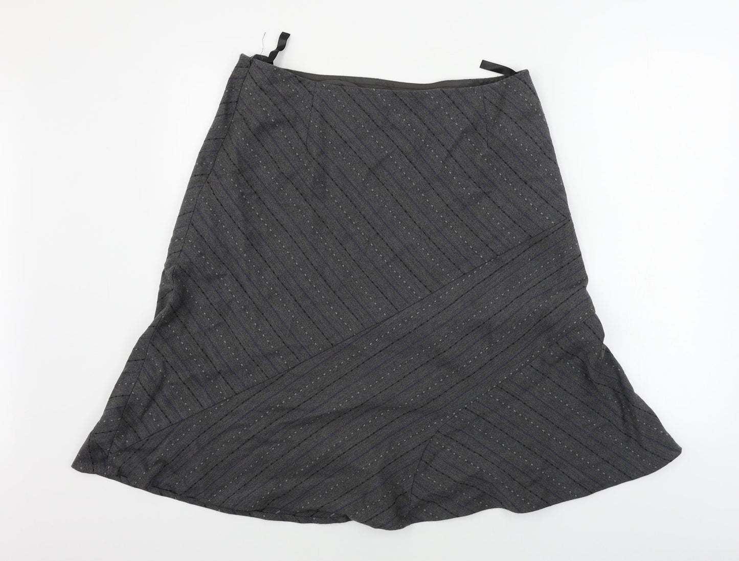 Klass  Womens Grey Striped  A-Line Skirt Size 16