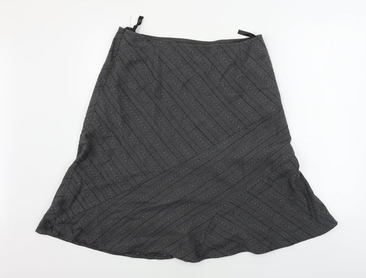 Klass  Womens Grey Striped  A-Line Skirt Size 16