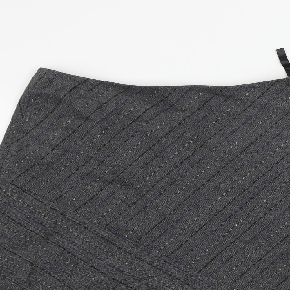 Klass  Womens Grey Striped  A-Line Skirt Size 16
