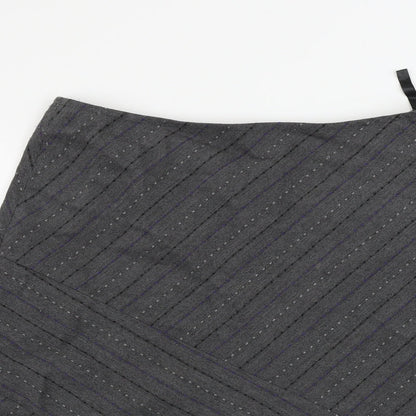 Klass  Womens Grey Striped  A-Line Skirt Size 16