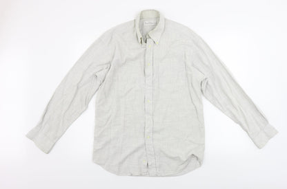 Marks and Spencer  Mens Beige    Button-Up Size 15.5