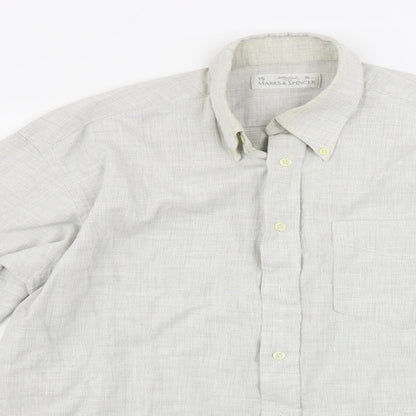 Marks and Spencer  Mens Beige    Button-Up Size 15.5