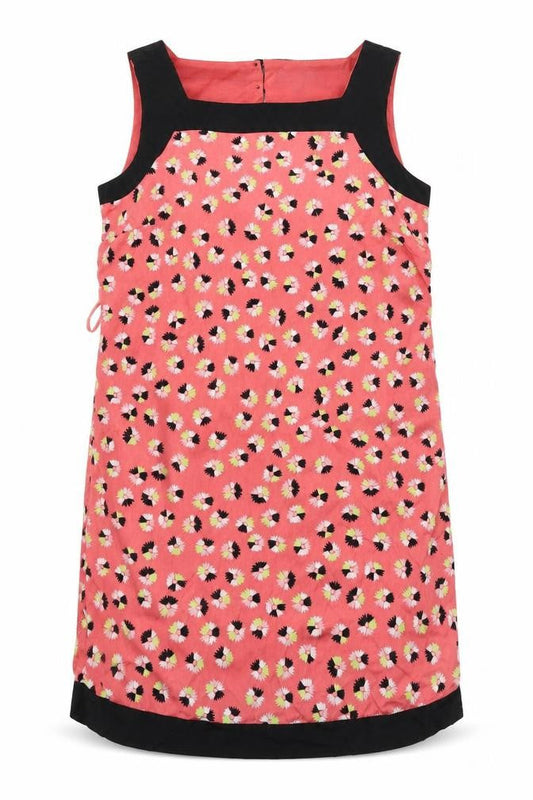 Front view of Red Herring women’s pink floral a-line, size UK 10