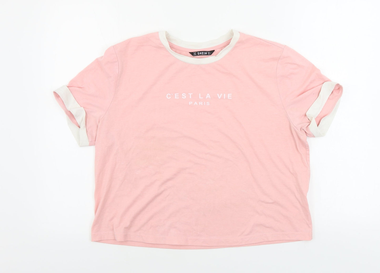 SheIn Womens Pink   Basic T-Shirt Size L