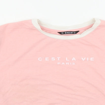 SheIn Womens Pink   Basic T-Shirt Size L