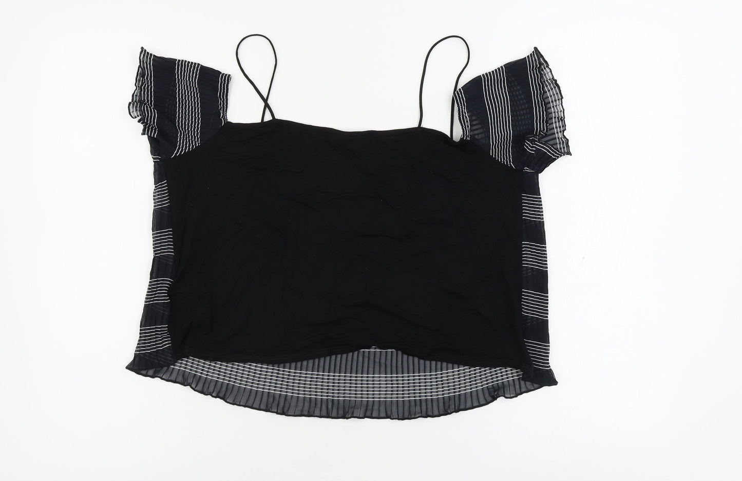 Womens UK Size 14 Topshop Black Basic Blouse
