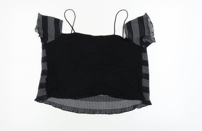 Womens UK Size 14 Topshop Black Basic Blouse