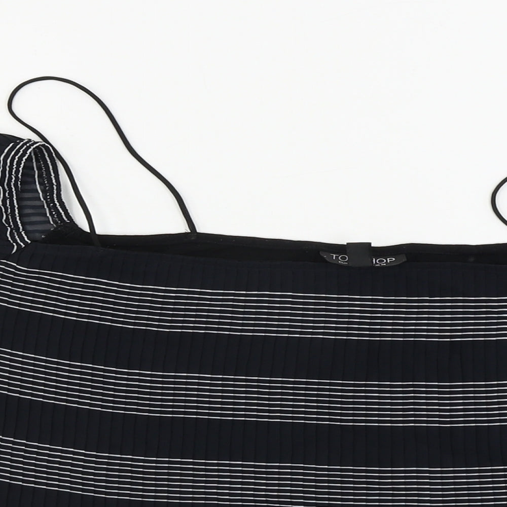 Womens UK Size 14 Topshop Black Basic Blouse