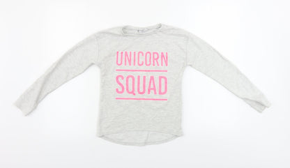 Matalan Girls Grey   Pullover Jumper Size 10 Years