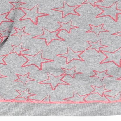 George Girls Grey Geometric  Pullover Jumper Size 10-11 Years  - details on chest