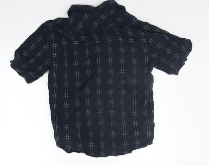 Mens UK Size S NEXT Black  Button-Up Short Sleeve Casual Shirt