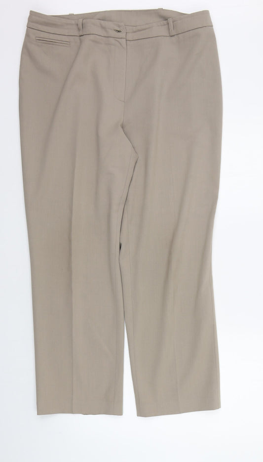 Womens UK Size 16 Artigiano Regular Fit  Beige Trousers