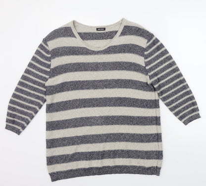 Gerry Weber Womens Blue Striped  Pullover Jumper Size 14