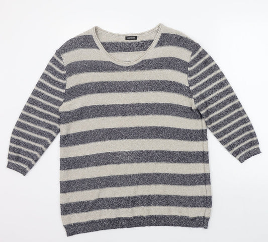 Gerry Weber Womens Blue Striped  Pullover Jumper Size 14