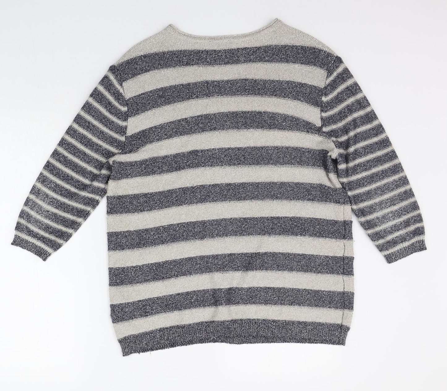 Gerry Weber Womens Blue Striped  Pullover Jumper Size 14