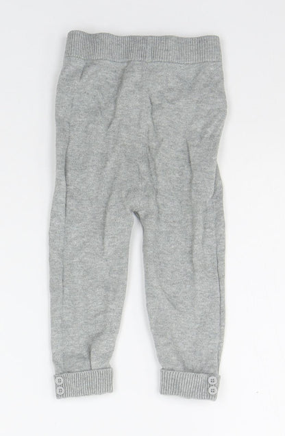 George Girls Grey Geometric  Jogger Trousers Size 12-18 Months  - Elasticated Waist