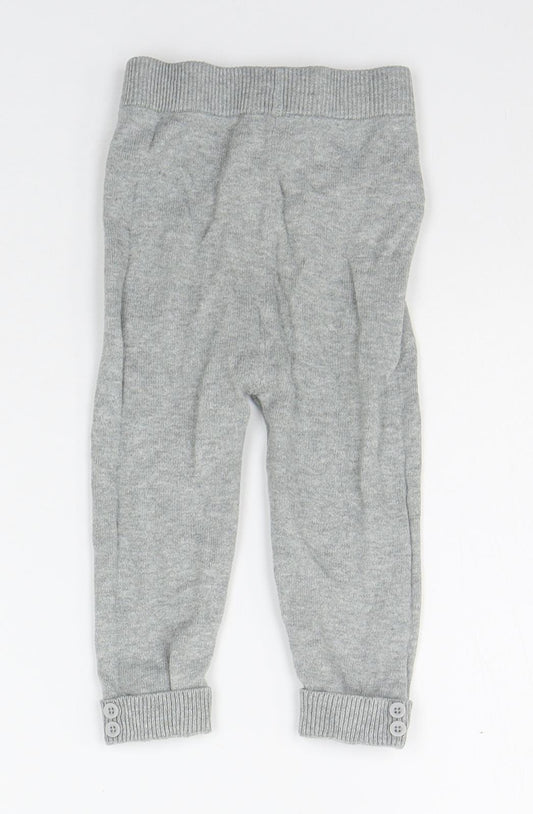 George Girls Grey Geometric  Jogger Trousers Size 12-18 Months  - Elasticated Waist