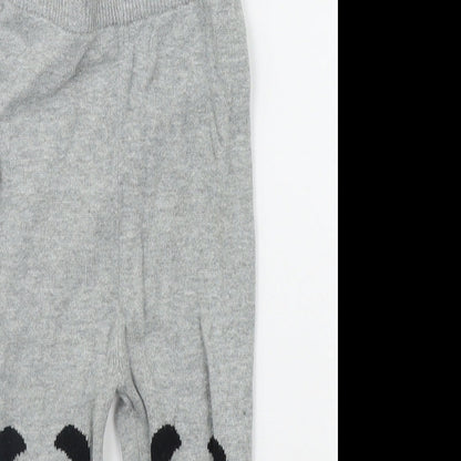 George Girls Grey Geometric  Jogger Trousers Size 12-18 Months  - Elasticated Waist