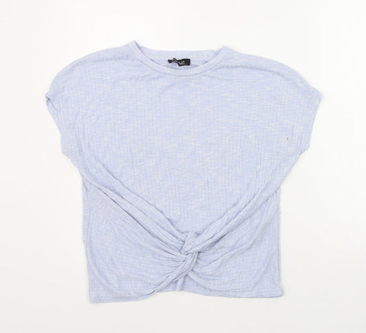 Womens UK Size M New Look Blue Basic T-Shirt