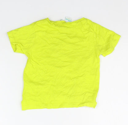 Disney Girls Yellow   Basic T-Shirt Size 12-18 Months  - micky mouse