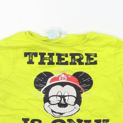Disney Girls Yellow   Basic T-Shirt Size 12-18 Months  - micky mouse