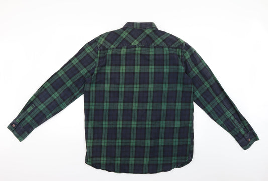 Mens UK Size 17 La Redoute Blue  Button-Up Long Sleeve Casual Shirt