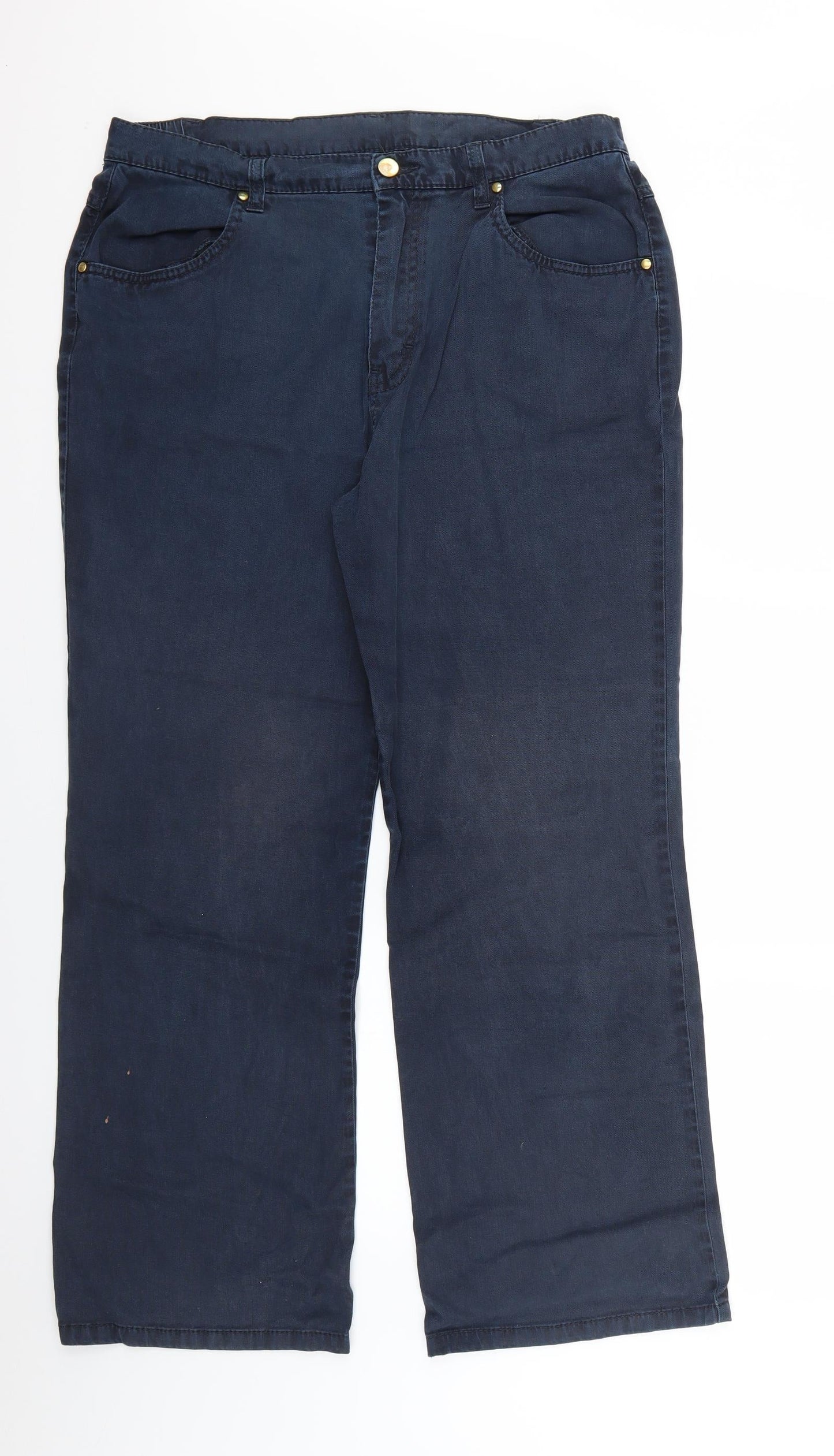 Womens UK Size 14 Marks & Spencer Regular Fit Straight Blue Jeans