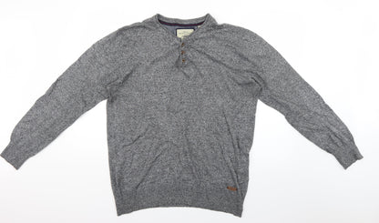 Brave Soul Mens Grey  Knit Pullover Jumper Size XL