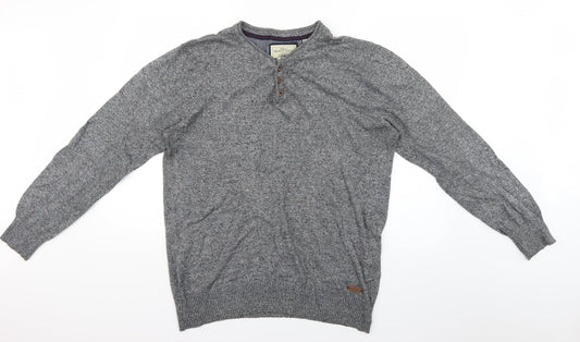 Brave Soul Mens Grey  Knit Pullover Jumper Size XL
