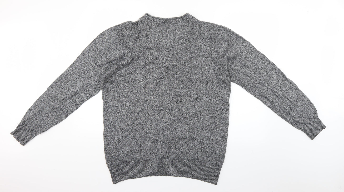 Brave Soul Mens Grey  Knit Pullover Jumper Size XL