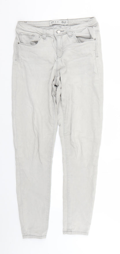 Denim & Co. Womens Grey   Skinny Jeans Size 10 L26 in