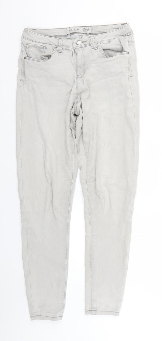 Denim & Co. Womens Grey   Skinny Jeans Size 10 L26 in