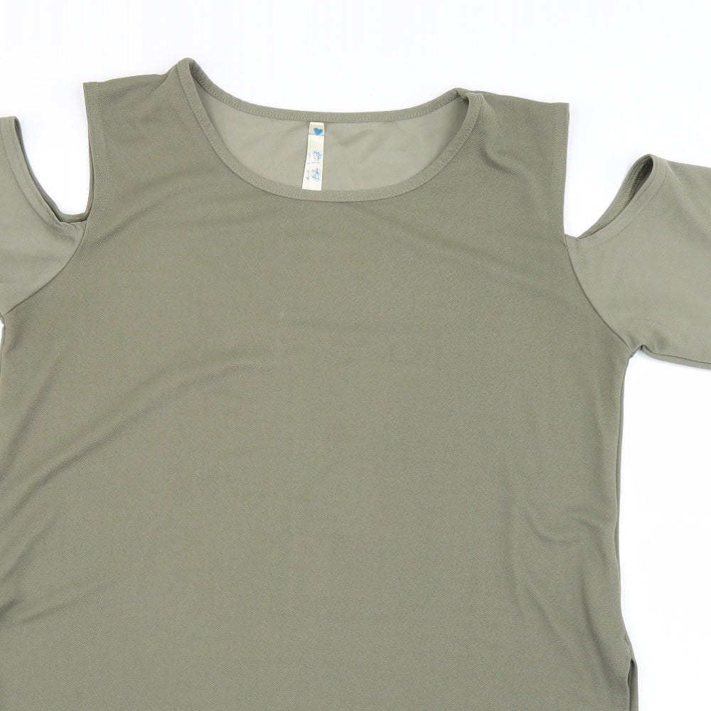 Blue Vanilla Womens Green   Basic Blouse Size M