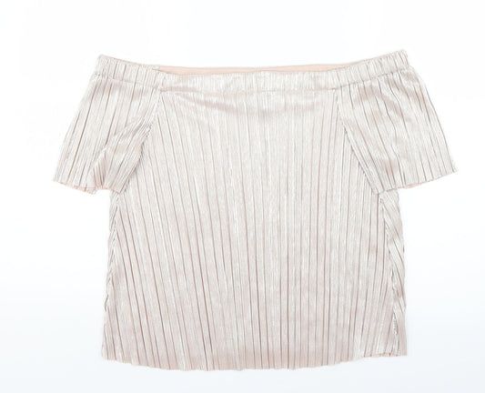 Womens UK Size 14 New Look Pink Basic Blouse