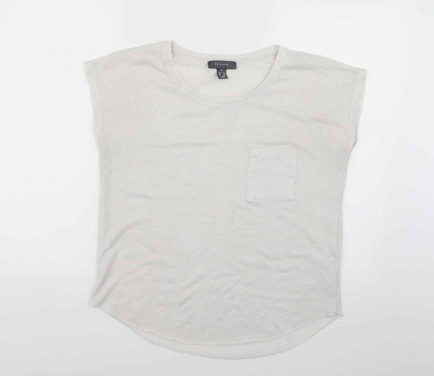 Primark Womens White   Basic T-Shirt Size 6