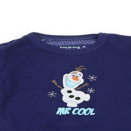 Primark Girls Blue Geometric  Top Pyjama Top Size 3-4 Years  - Frozen