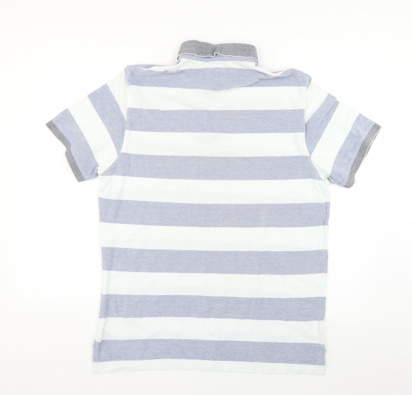 Rhino Mens Ivory Striped   Polo Size L