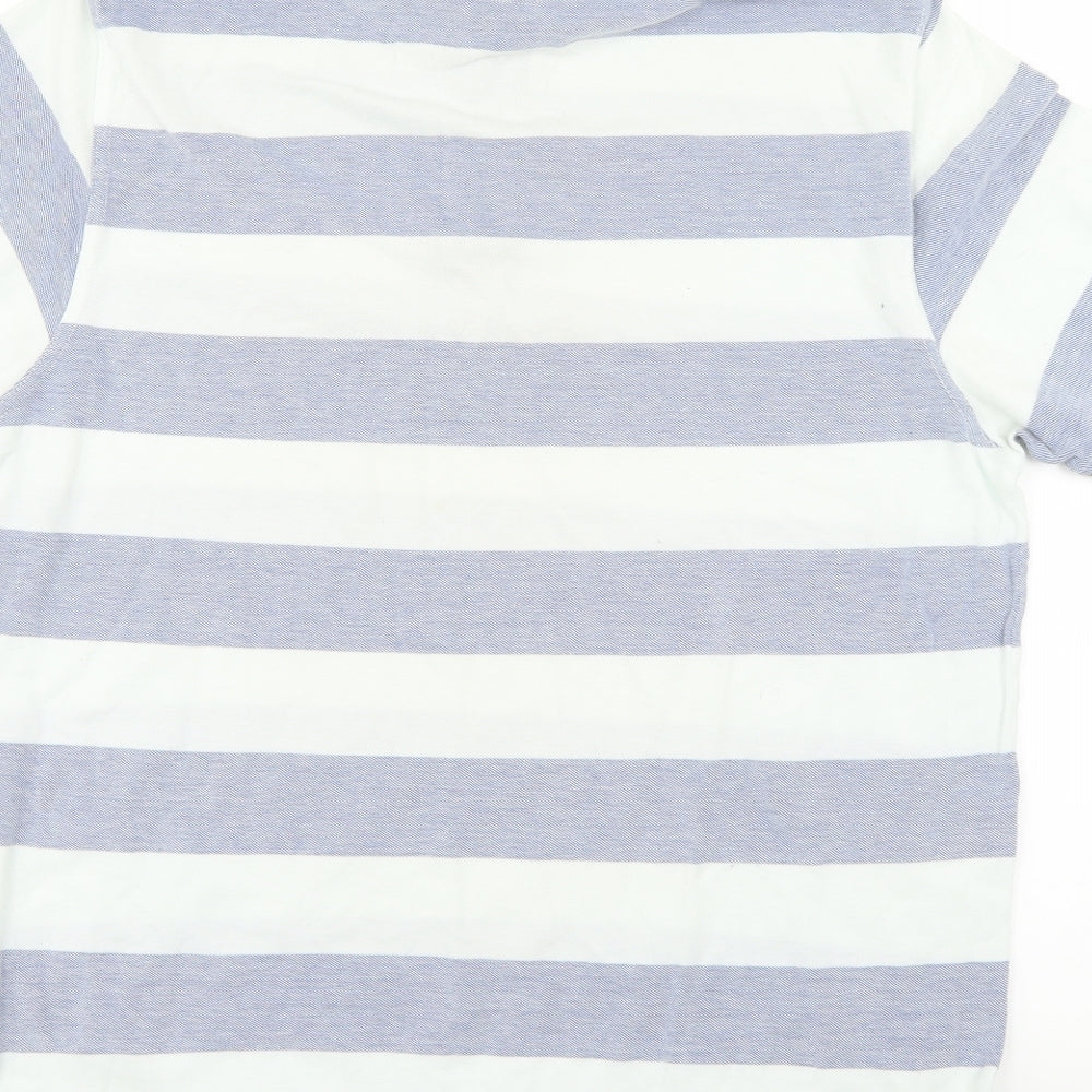 Rhino Mens Ivory Striped   Polo Size L