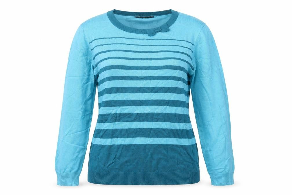 Bonmarché Womens Blue Striped Pullover Jumper Size S