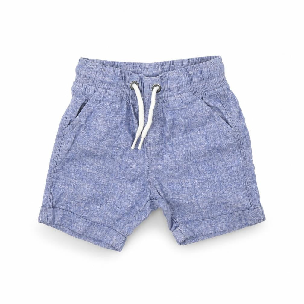 Front view of Tu Baby Blue Denim Cropped Trousers, size 12, Months