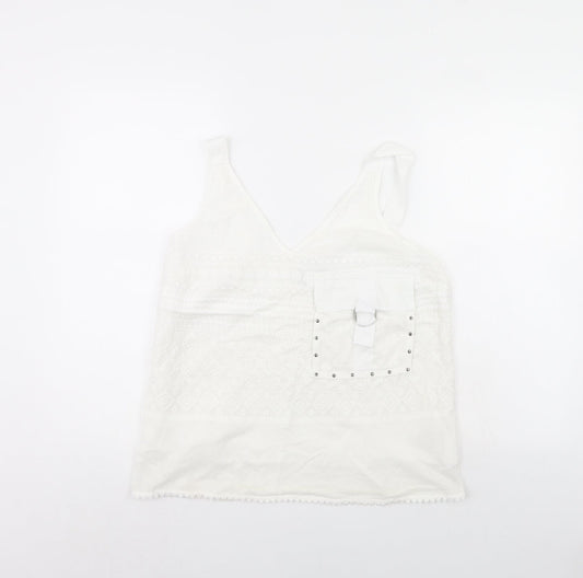 NEXT Womens White   Basic Tank Size 14