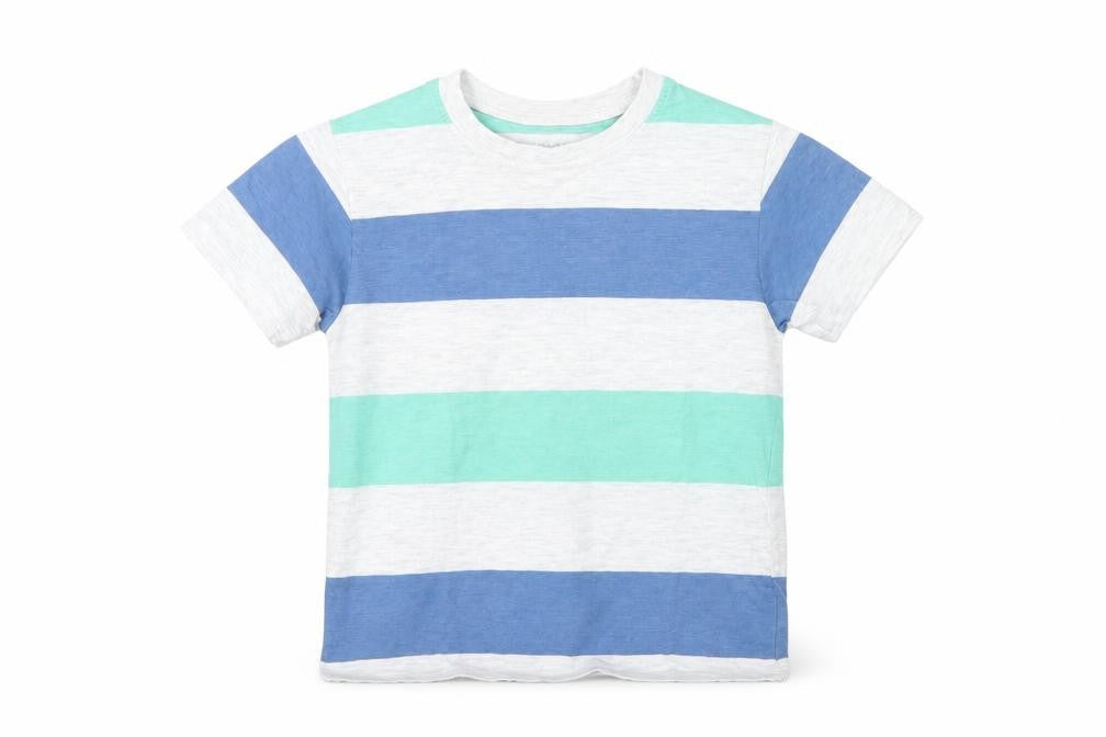 Primark Boys Grey Striped  Basic T-Shirt Size 5 Years