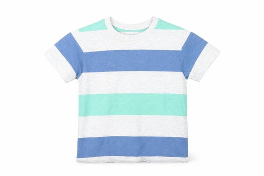 Primark Boys Grey Striped  Basic T-Shirt Size 5 Years
