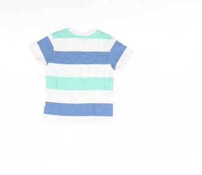 Primark Boys Grey Striped  Basic T-Shirt Size 5 Years