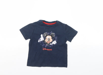 Disney land paris Boys Blue   Basic T-Shirt Size 2 Years  - Mickey mouse