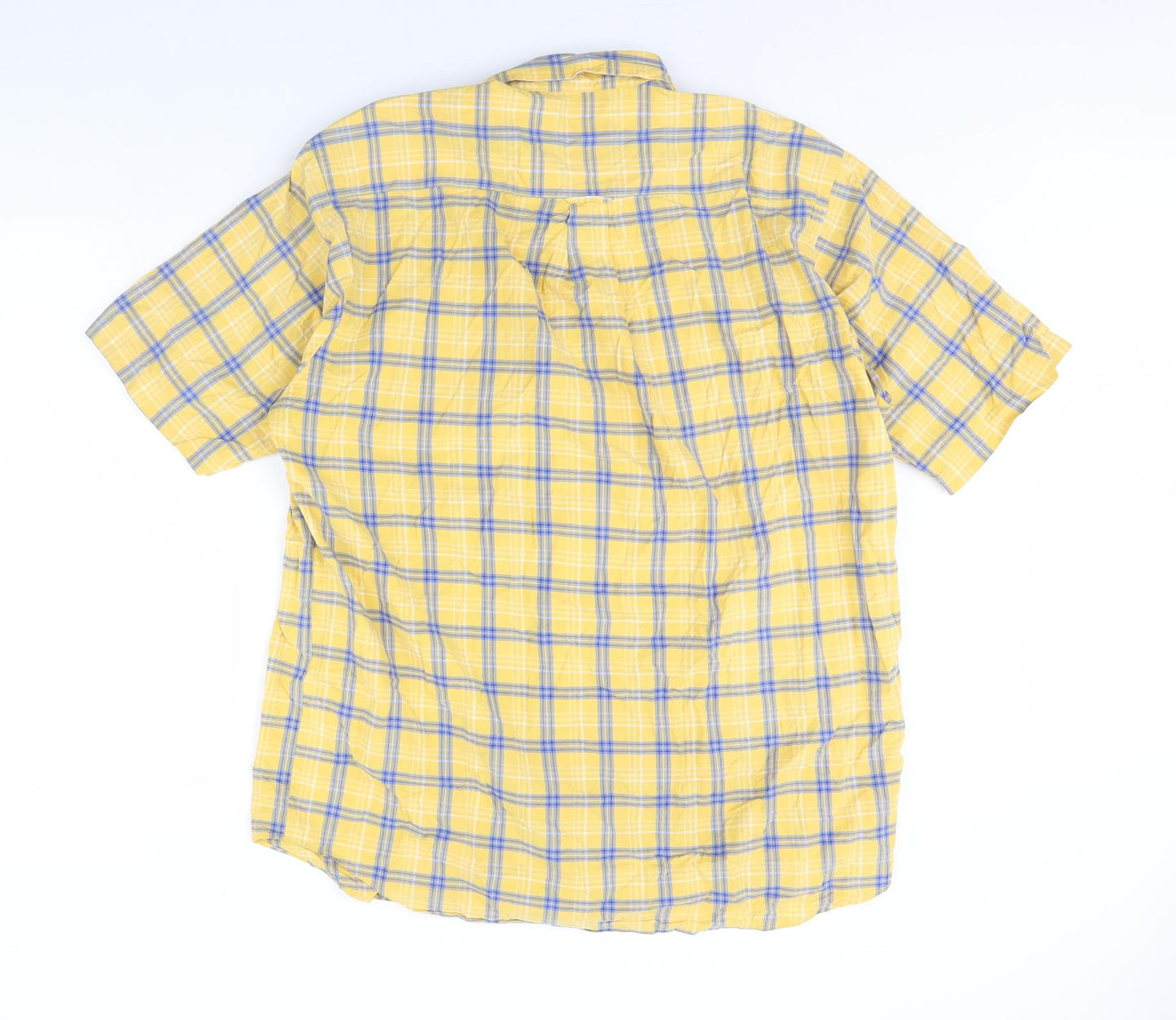 Nautica Womens Yellow Check  Basic Button-Up Size L