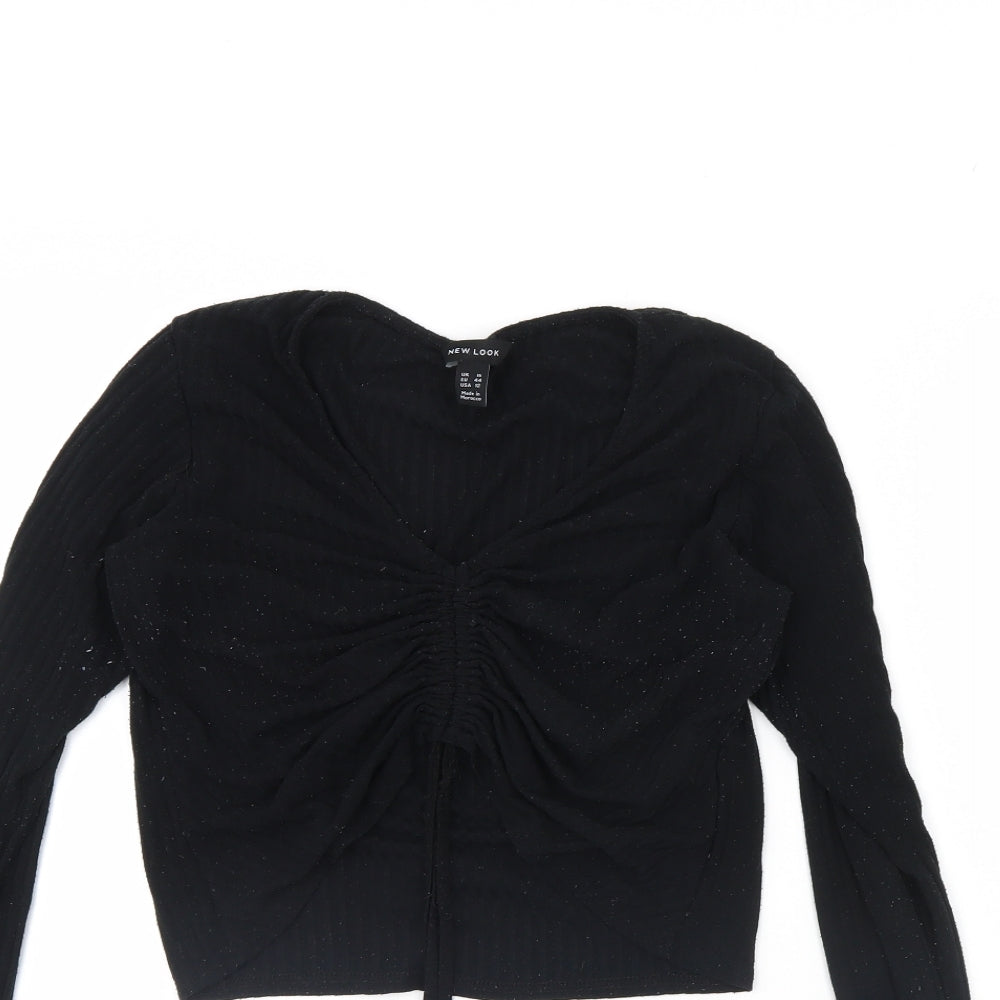 Womens UK Size 16 New Look Black Basic Blouse