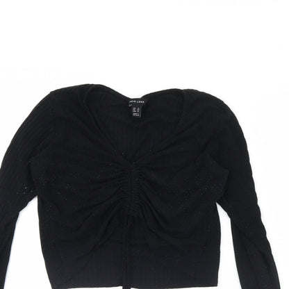 Womens UK Size 16 New Look Black Basic Blouse