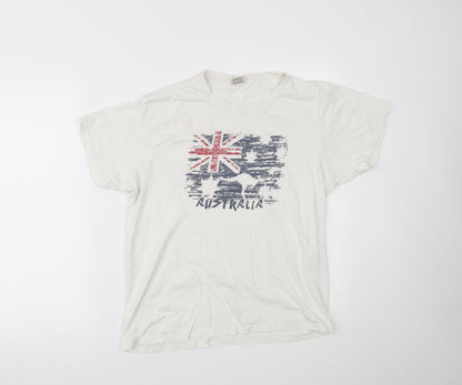 Joey Roo Mens White    T-Shirt Size M